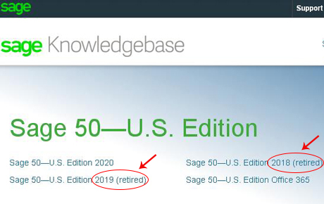 Sage 50 2019 Retired
